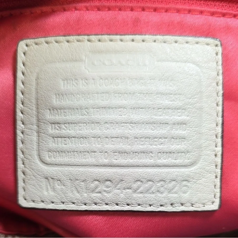 Coach Madison Signature Pink Op Art Carryall Handbag